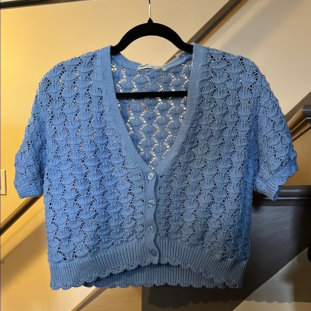 Pull&Bear Light Blue Knit Top